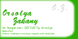 orsolya zakany business card